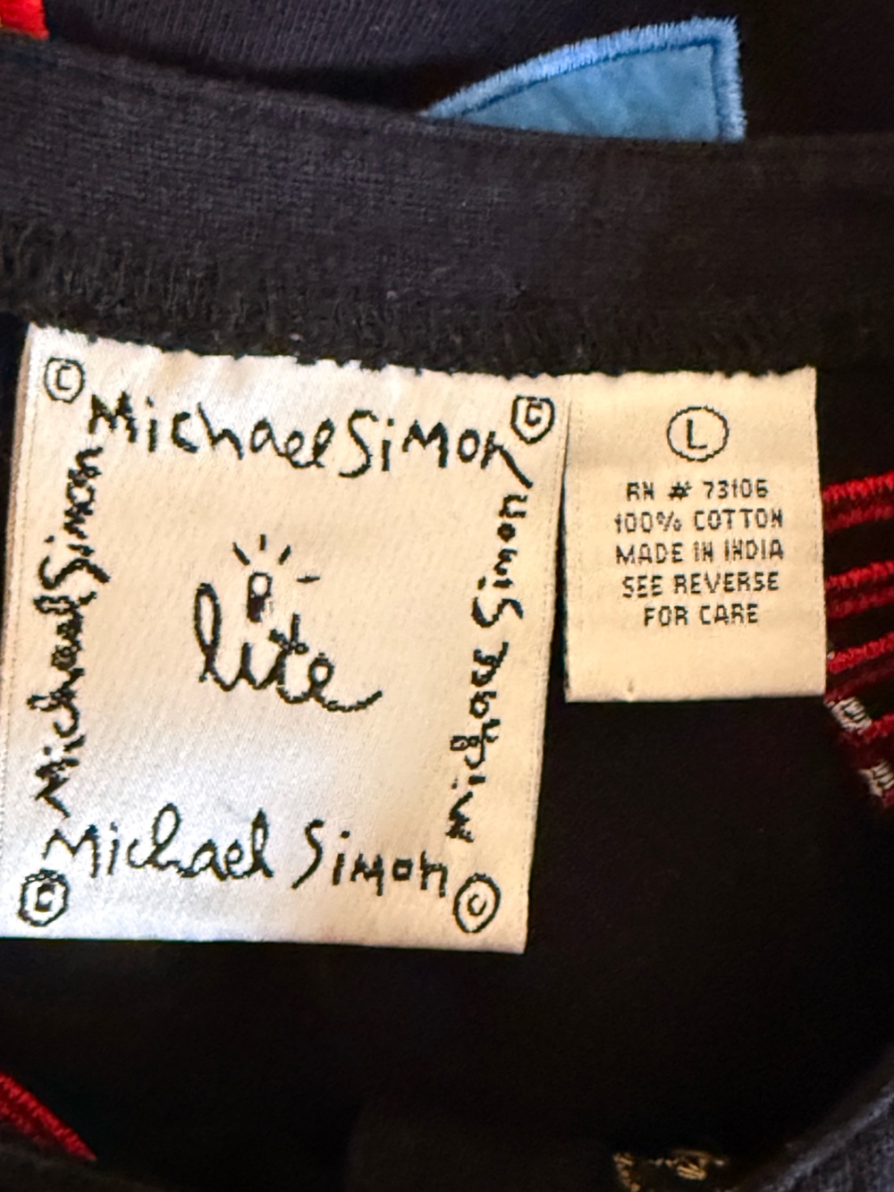 Michael Simon Americana 4th of July Patriotic Black Embroidered Cardigan Sweater - Picture 8 of 10